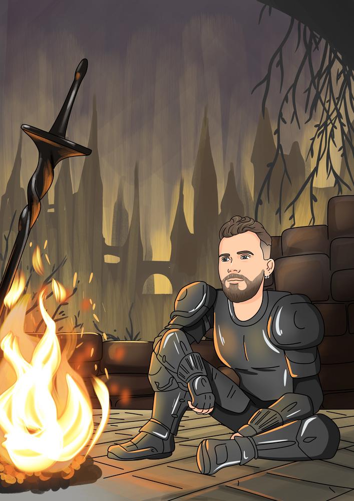 Dark Souls - personalizowany obraz, cartoonizowany portret