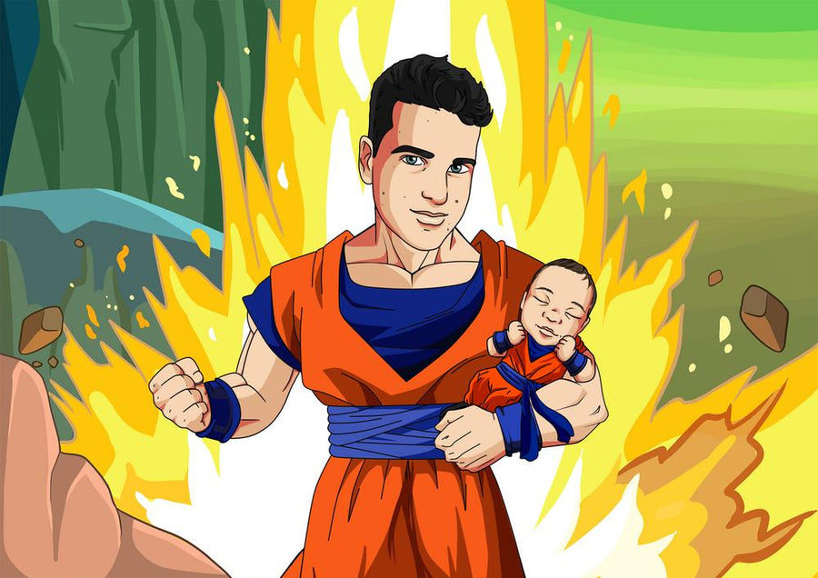 Dragon Ball - personalizowany obraz, cartoonizowany portret