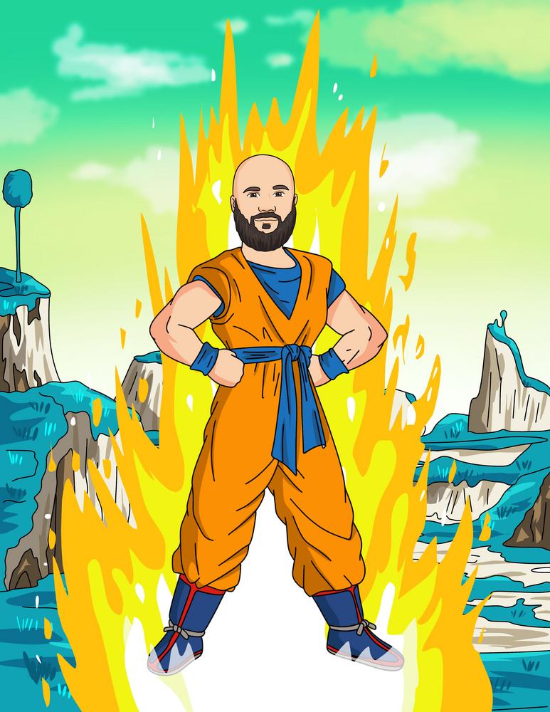 Dragon Ball - personalizowany obraz, cartoonizowany portret