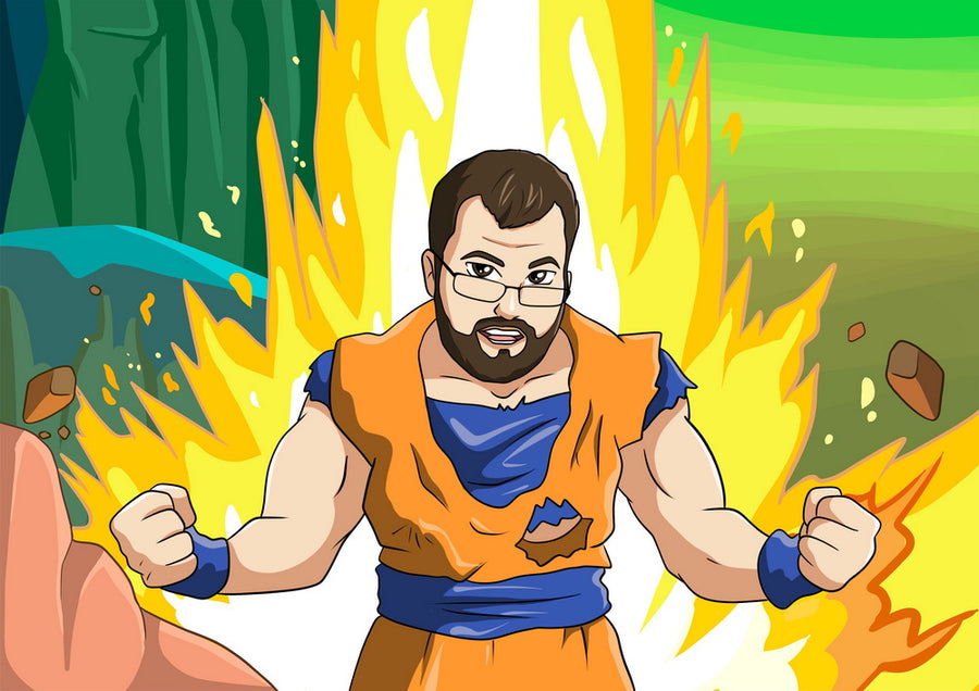 Dragon Ball - personalizowany obraz, cartoonizowany portret