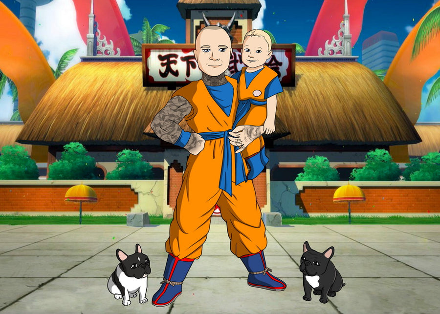Dragon Ball - personalizowany obraz, cartoonizowany portret