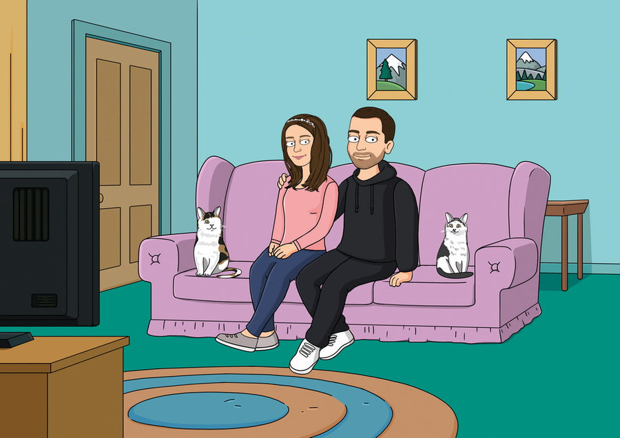 Family Guy - personalizowany obraz, cartoonizowany portret