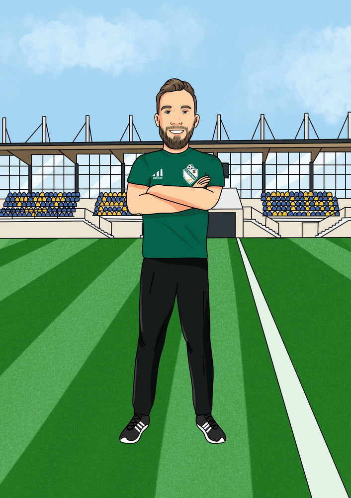 Portret w stylu piłkarskim / sportowym - personalizowany obraz ze zdjęcia - Homy Post