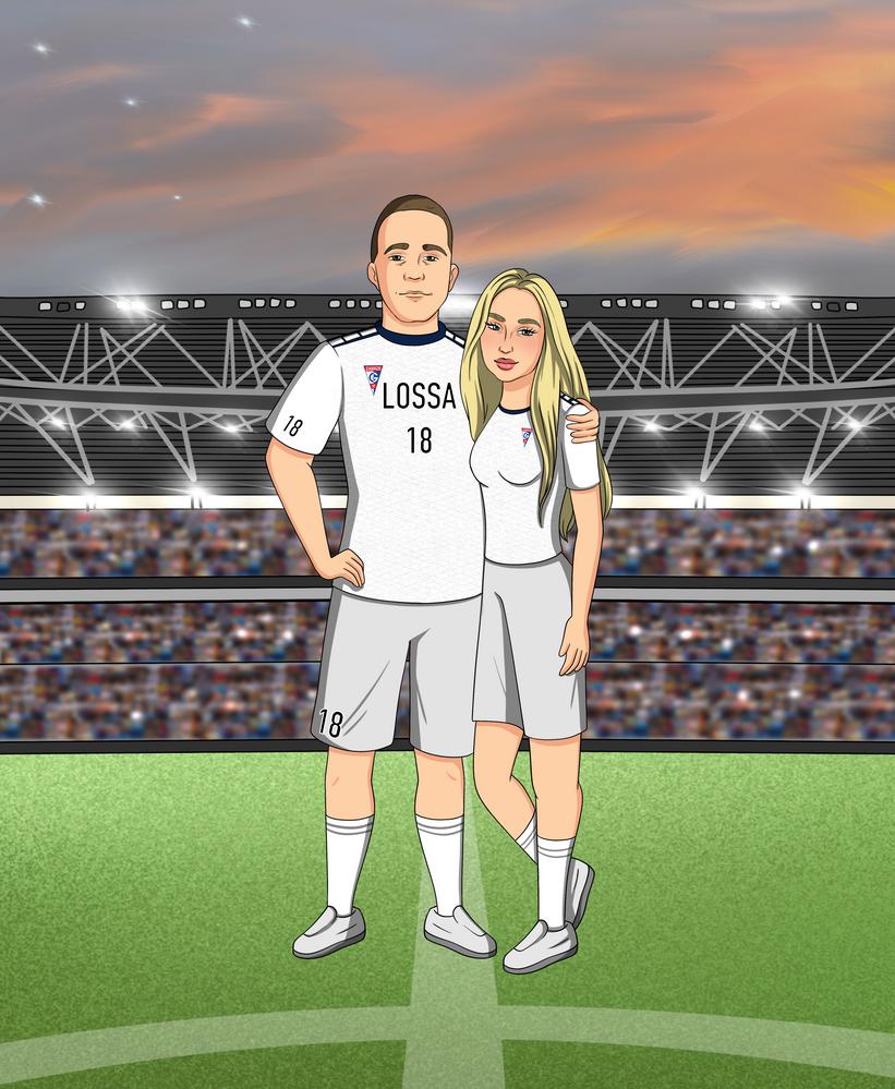 Portret w stylu piłkarskim / sportowym - personalizowany obraz ze zdjęcia - Homy Post