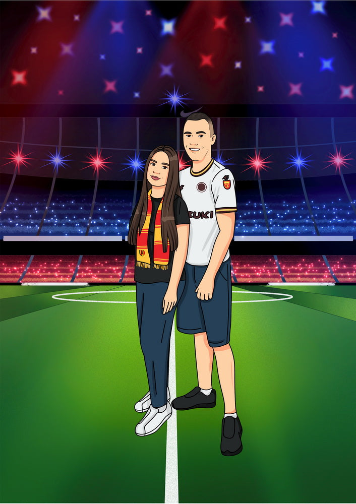 Portret w stylu piłkarskim / sportowym - personalizowany obraz ze zdjęcia - Homy Post