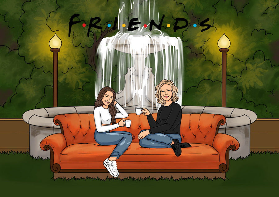 Friends (Przyjaciele) - personalizowany obraz, cartoonizowany portret