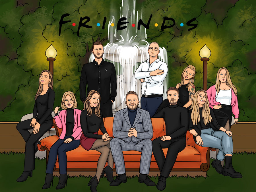 Friends (Przyjaciele) - personalizowany obraz, cartoonizowany portret