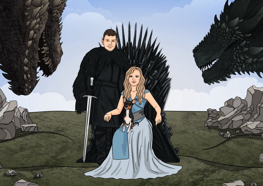 Game of Thrones - personalizowany obraz, cartoonizowany portret - Homy Post