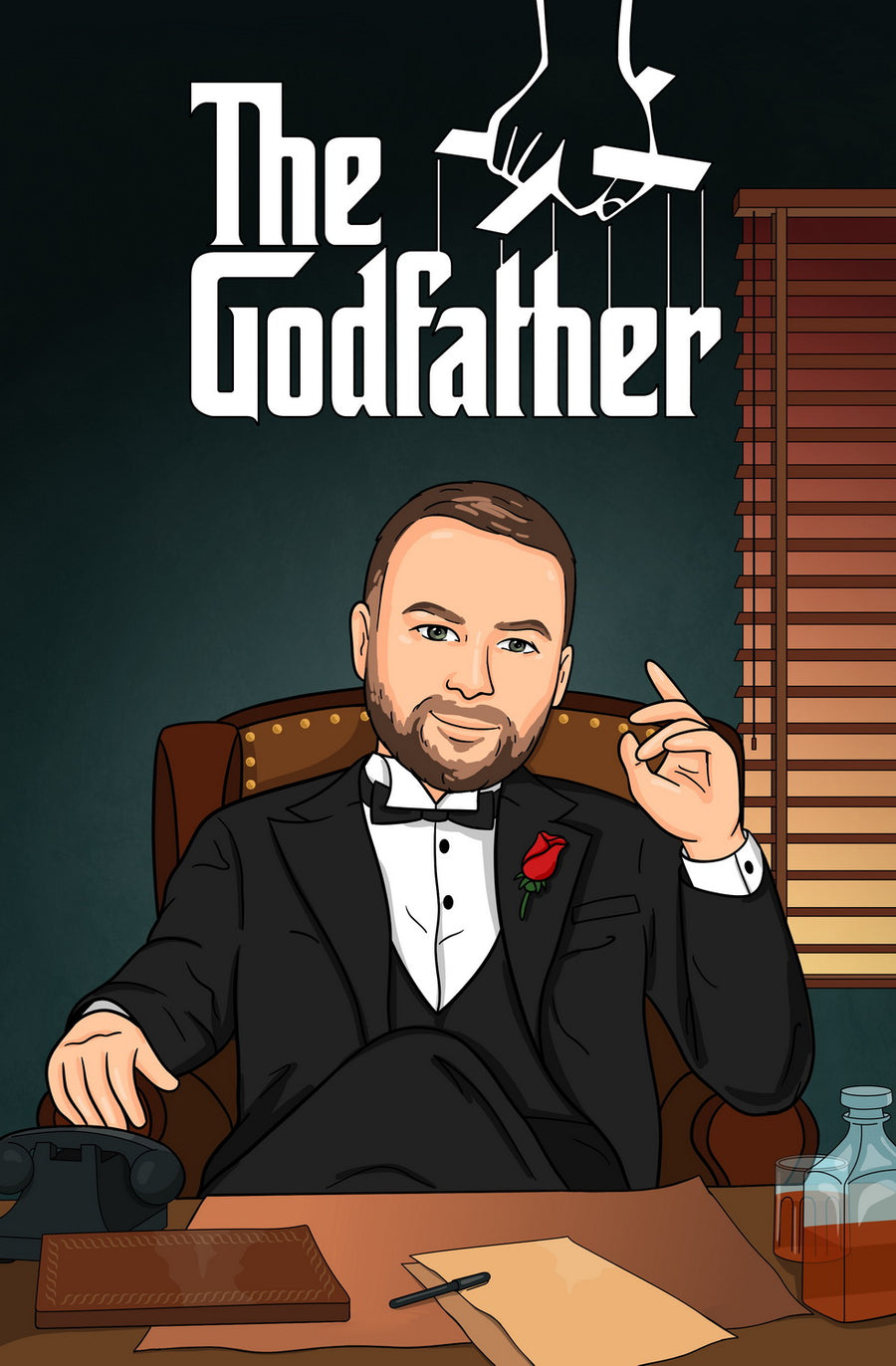 The Godfather - personalizowany obraz, cartoonizowany portret