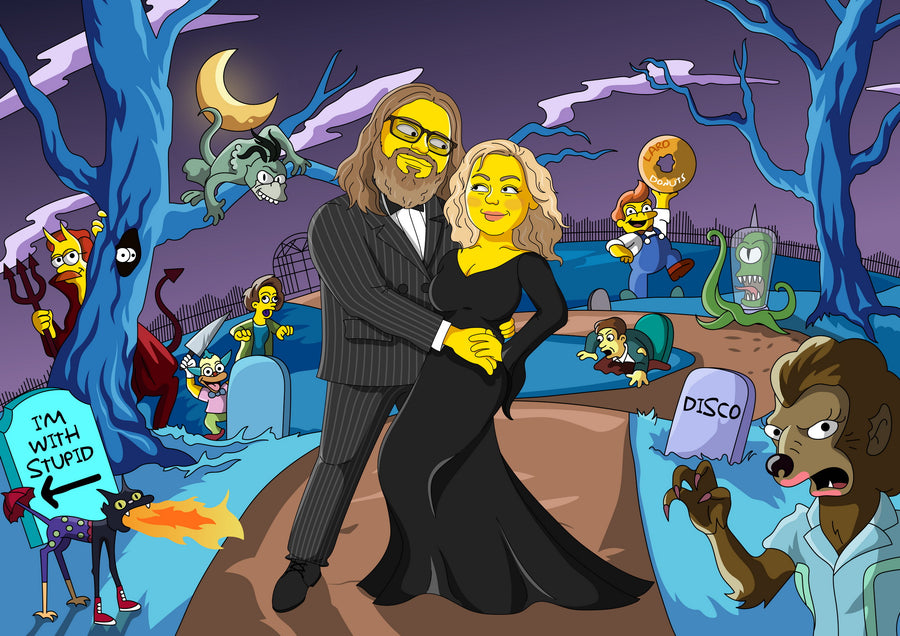 Simpsonowie (The Simpsons) - personalizowany obraz, cartoonizowany portret