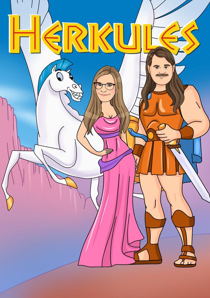 Hercules (Herkules) - personalizowany obraz, cartoonizowany portret - Homy Post