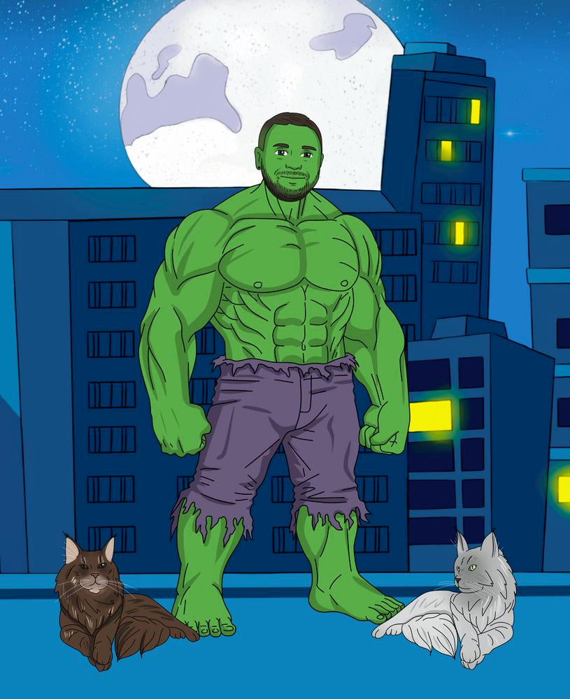Cartoonizowany portret w stylu Superbohaterów - zamów personalizowany obraz