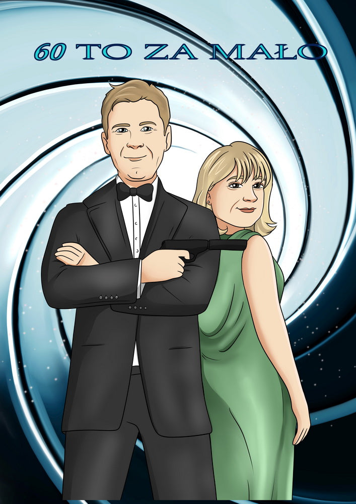 James Bond 007 - personalizowany obraz, cartoonizowany portret