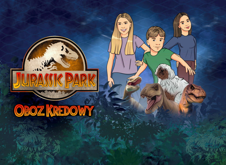 Park Jurajski (Jurassic Park) - personalizowany obraz, cartoonizowany portret