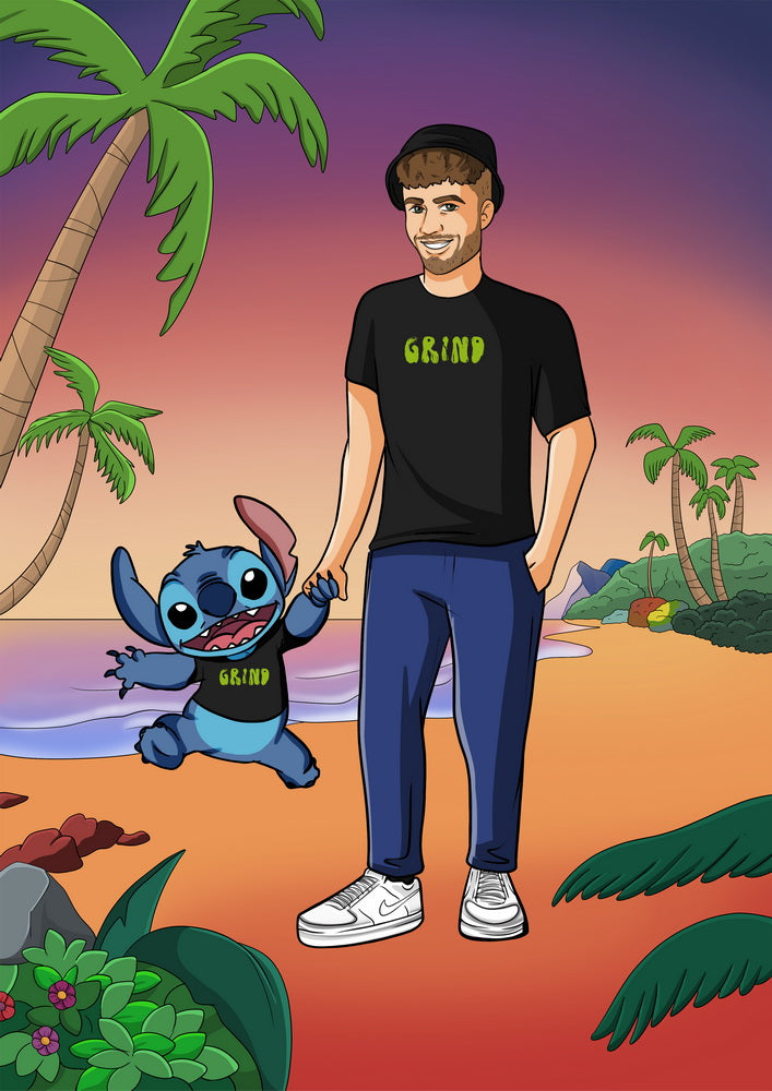 Lilo & Stitch - personalizowany obraz, cartoonizowany portret