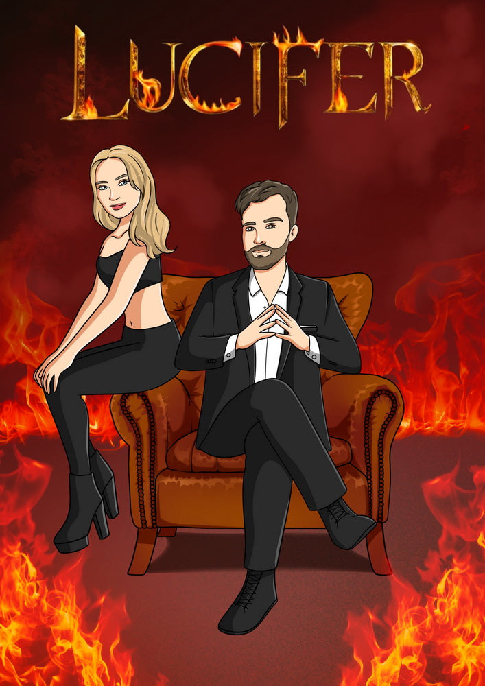 Lucifer - personalizowany obraz, cartoonizowany portret