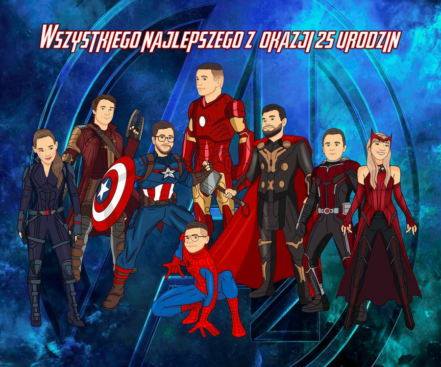 Cartoonizowany portret w stylu Superbohaterów - zamów personalizowany obraz