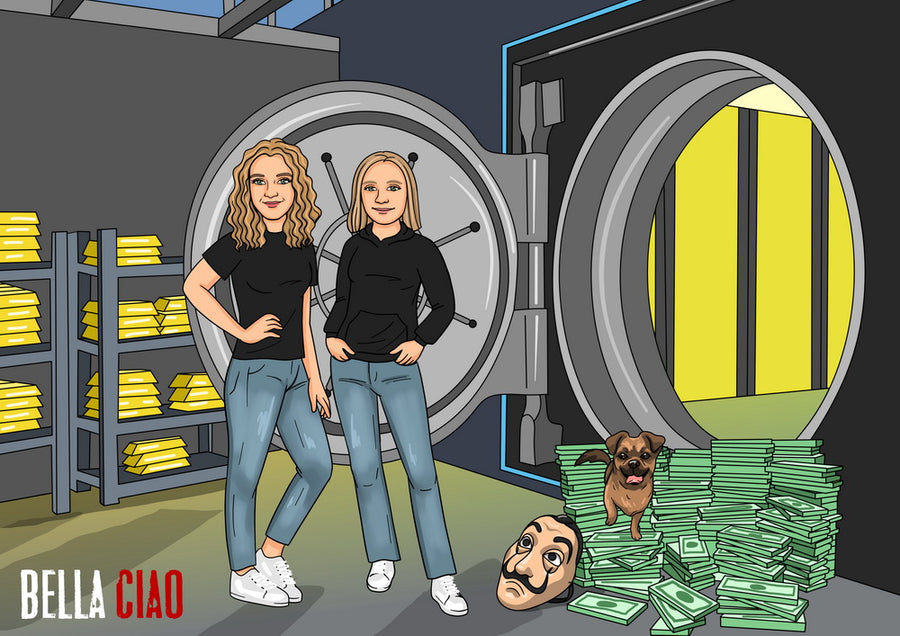 Money Heist (Dom z papieru) - personalizowany obraz, cartoonizowany portret