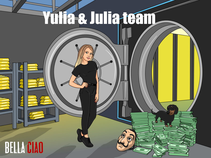 Money Heist (Dom z papieru) - personalizowany obraz, cartoonizowany portret