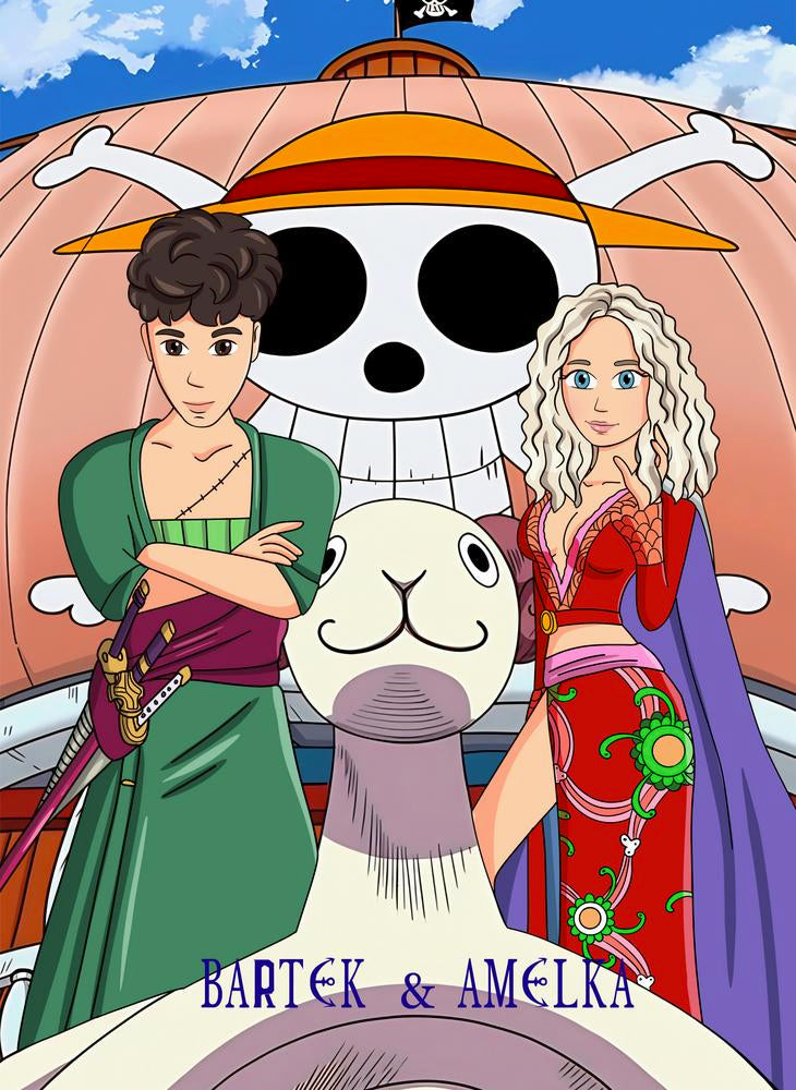 One Piece - personalizowany obraz, cartoonizowany portret