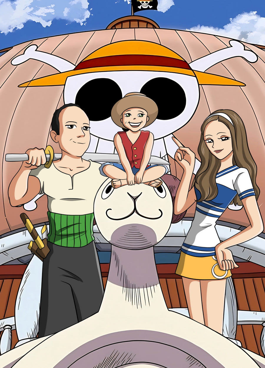 One Piece - personalizowany obraz, cartoonizowany portret
