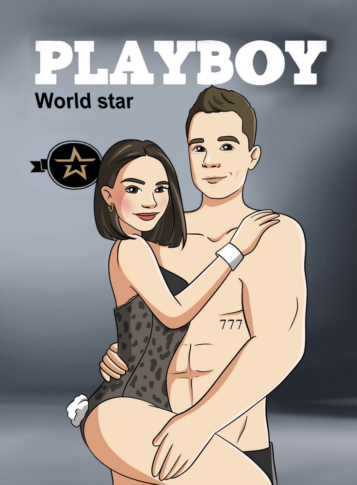 Playboy - personalizowany obraz, cartoonizowany portret