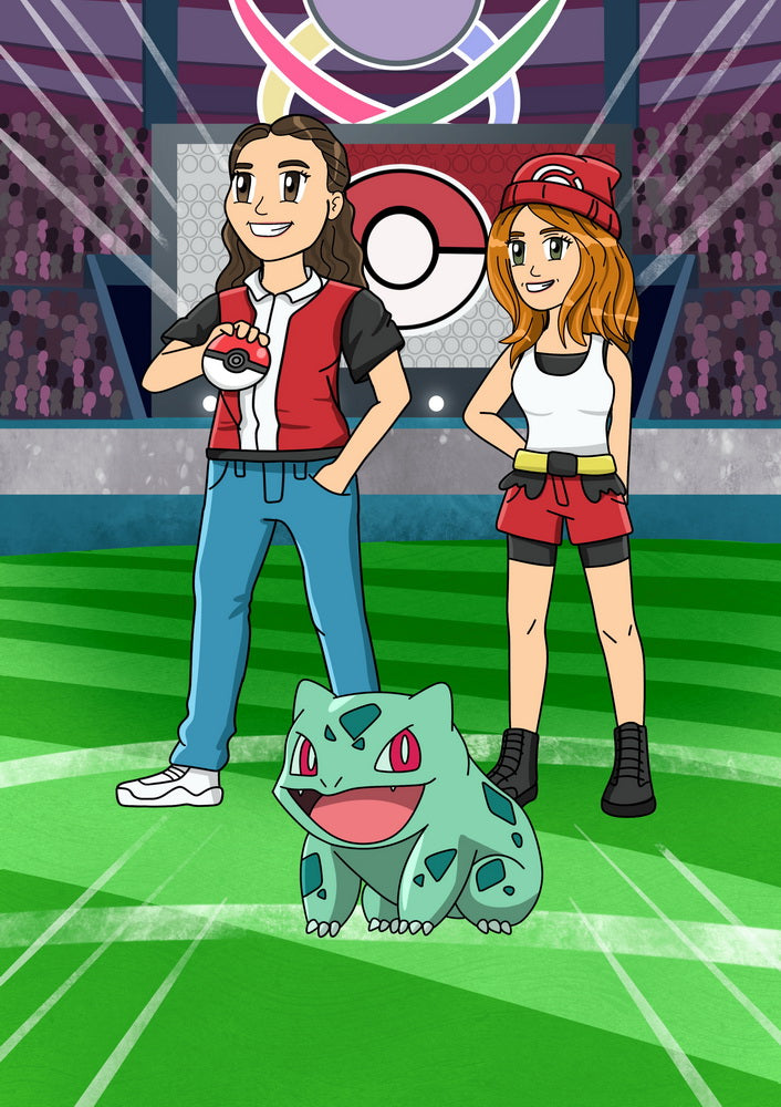 Pokemon - personalizowany obraz, cartoonizowany portret