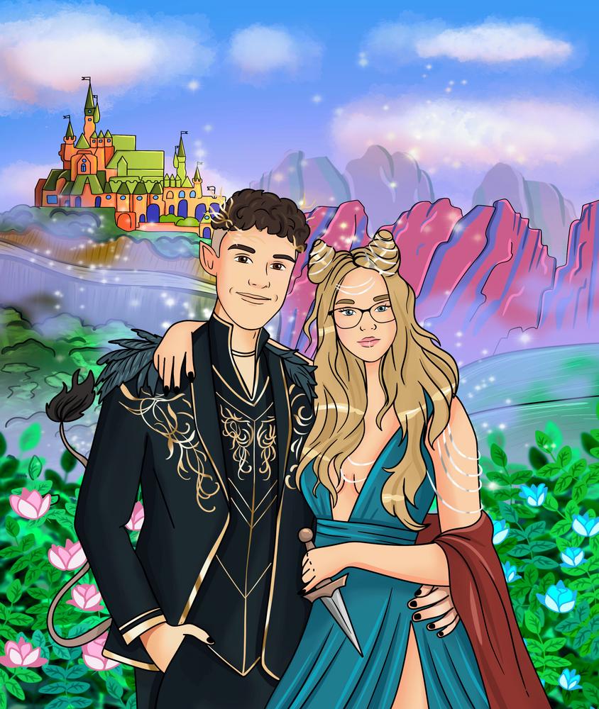 The Princess Castle - personalizowany obraz, cartoonizowany portret