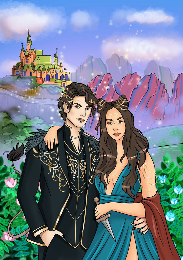 The Princess Castle - personalizowany obraz, cartoonizowany portret - Homy Post