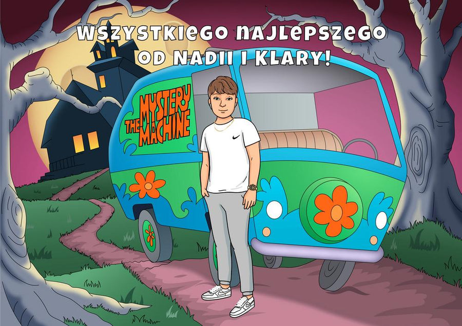 Scooby Doo - personalizowany obraz, cartoonizowany portret