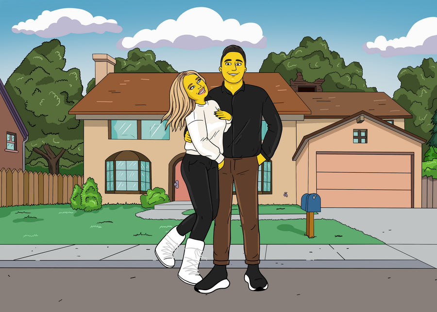 Simpsonowie (The Simpsons) - personalizowany obraz, cartoonizowany portret