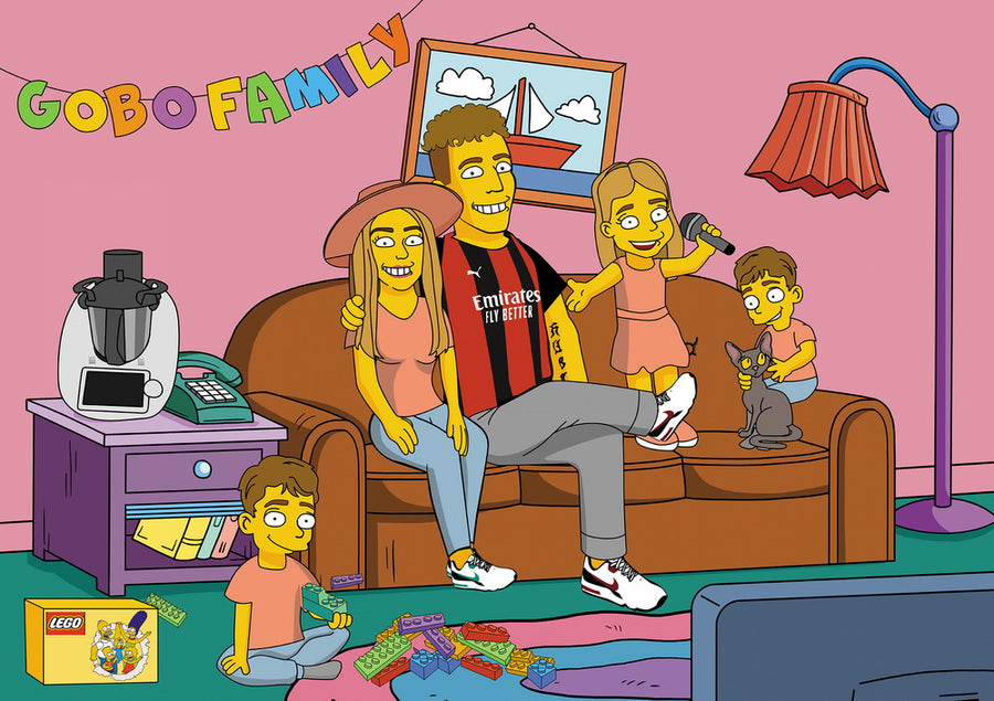 Simpsonowie (The Simpsons) - personalizowany obraz, cartoonizowany portret