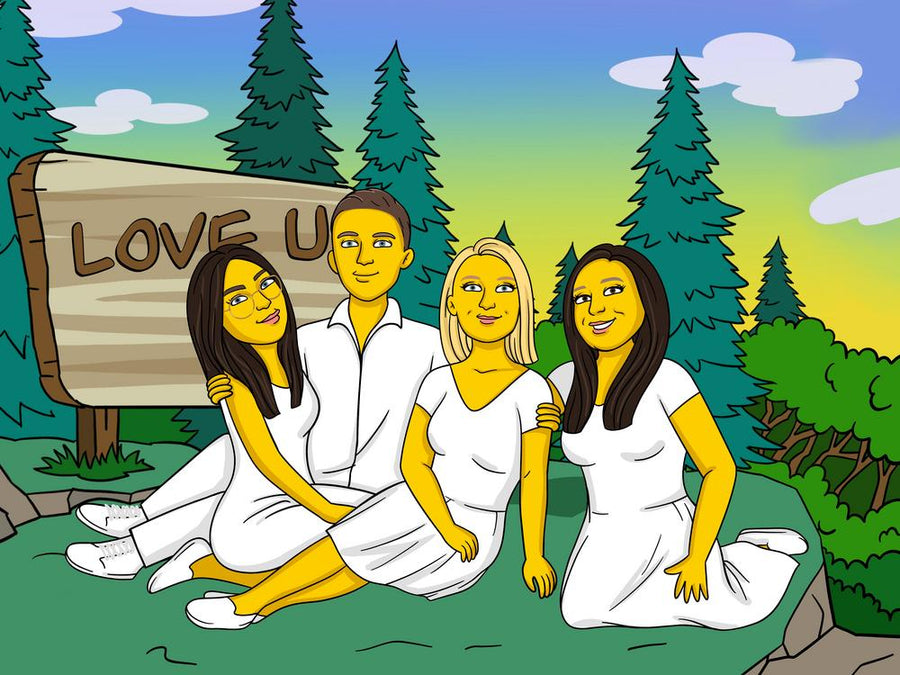 Simpsonowie (The Simpsons) - personalizowany obraz, cartoonizowany portret