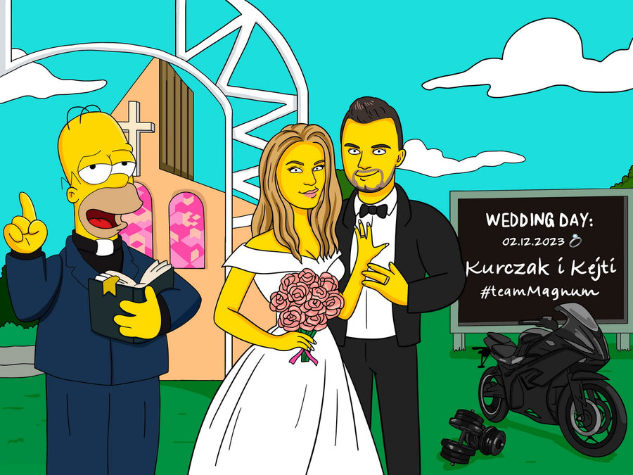 Simpsonowie (The Simpsons) - personalizowany obraz, cartoonizowany portret