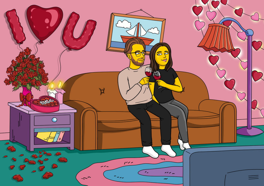 Simpsonowie (The Simpsons) - personalizowany obraz, cartoonizowany portret