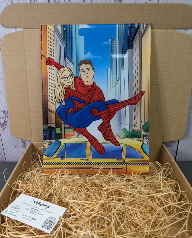 Szkiełko w stylu Superbohaterów - personalizowany obraz, portret na szkle