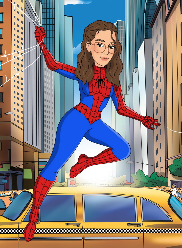 Cartoonizowany portret w stylu Superbohaterów - zamów personalizowany obraz