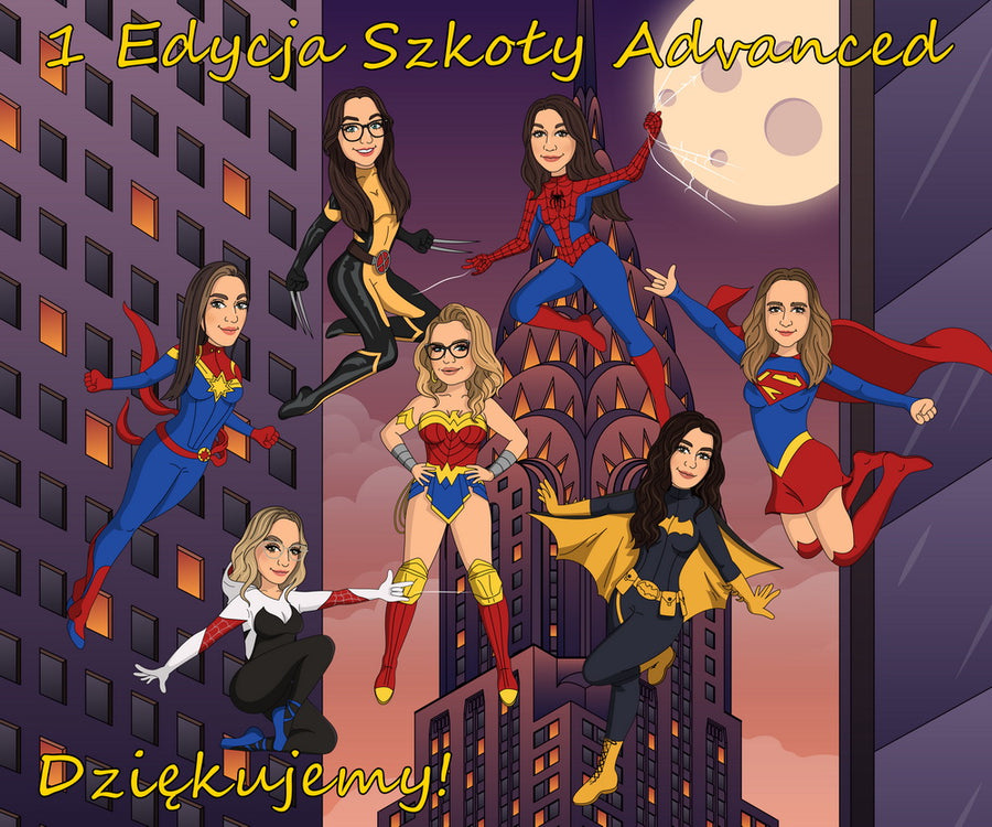 Cartoonizowany portret w stylu Superbohaterów - zamów personalizowany obraz