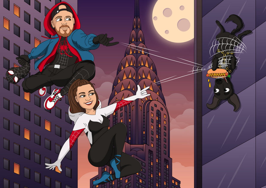Cartoonizowany portret w stylu Superbohaterów - zamów personalizowany obraz