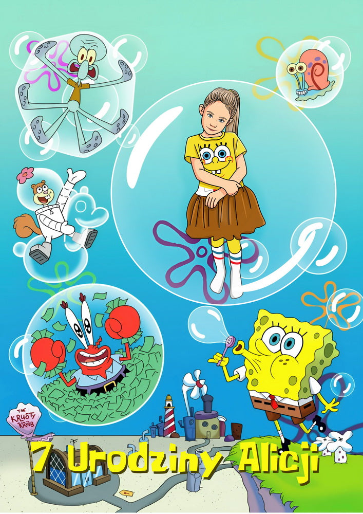 SpongeBob - personalizowany obraz, cartoonizowany portret