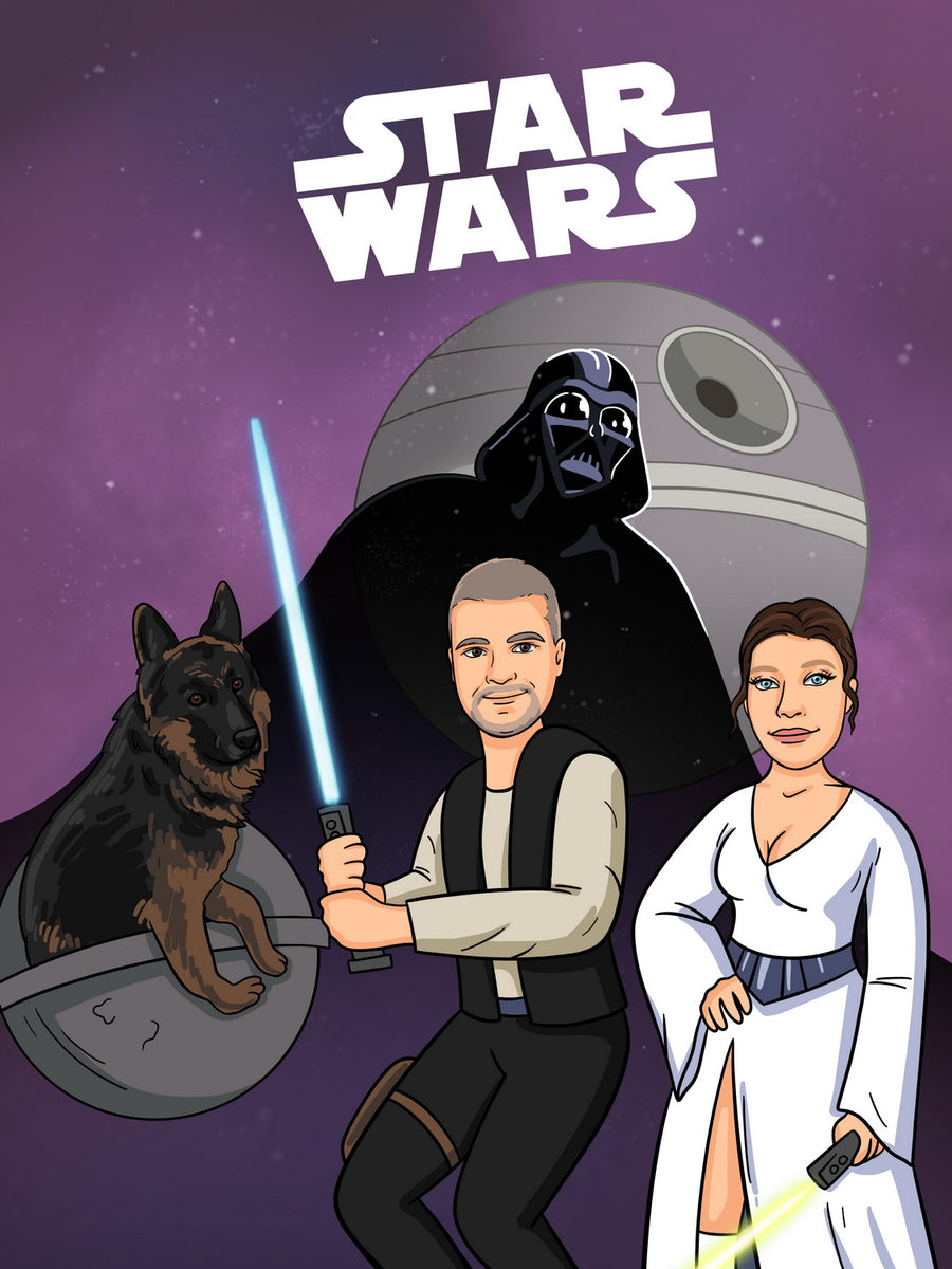 Star Wars - personalizowany obraz, cartoonizowany portret