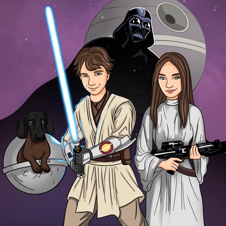 Star Wars - personalizowany obraz, cartoonizowany portret