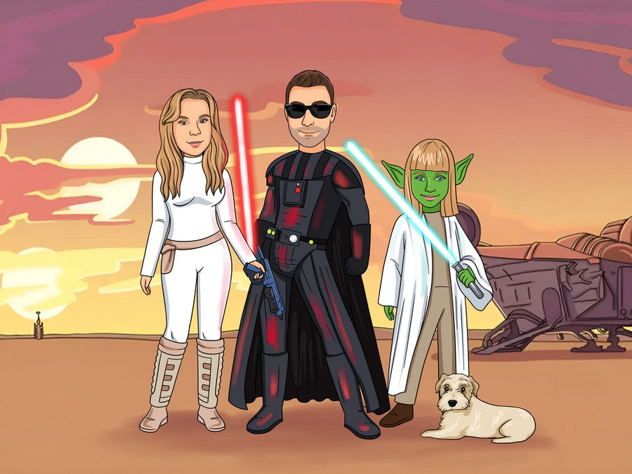 Star Wars - personalizowany obraz, cartoonizowany portret