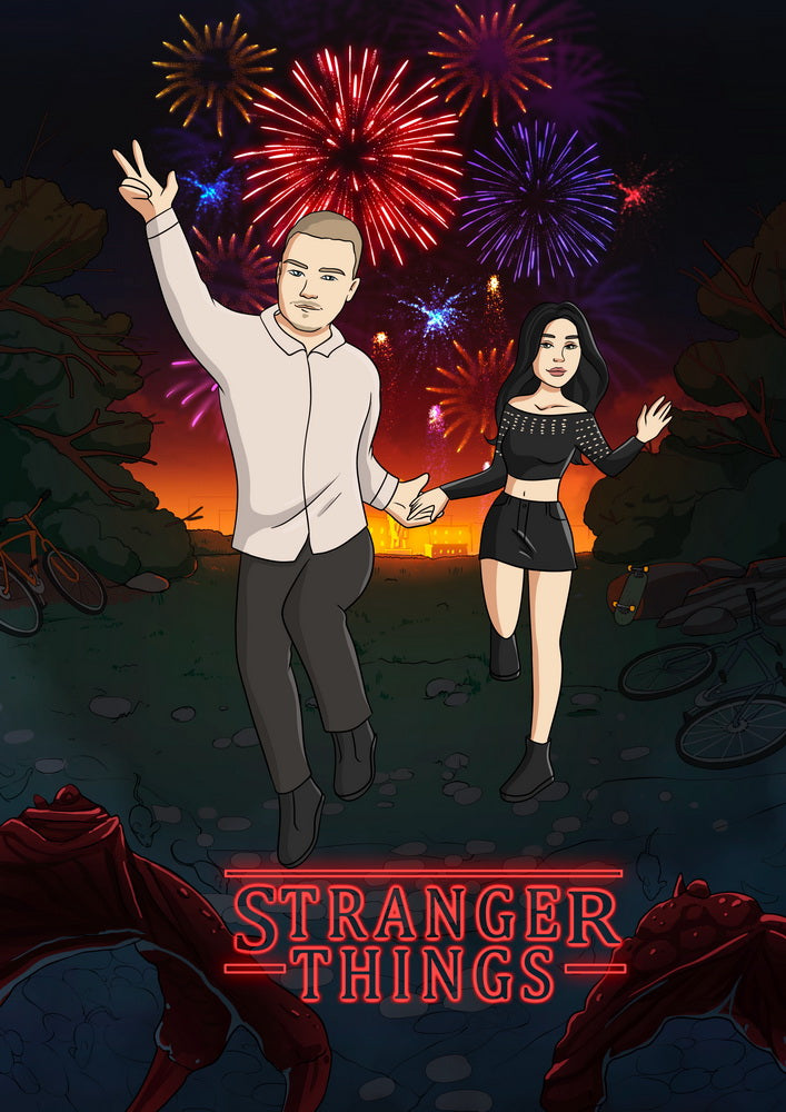 Stranger Things - personalizowany obraz, cartoonizowany portret