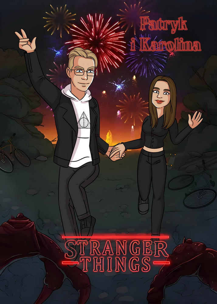 Stranger Things - personalizowany obraz, cartoonizowany portret
