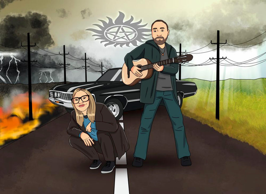 Supernatural (Nie z tego świata) - personalizowany obraz, cartoonizowany portret