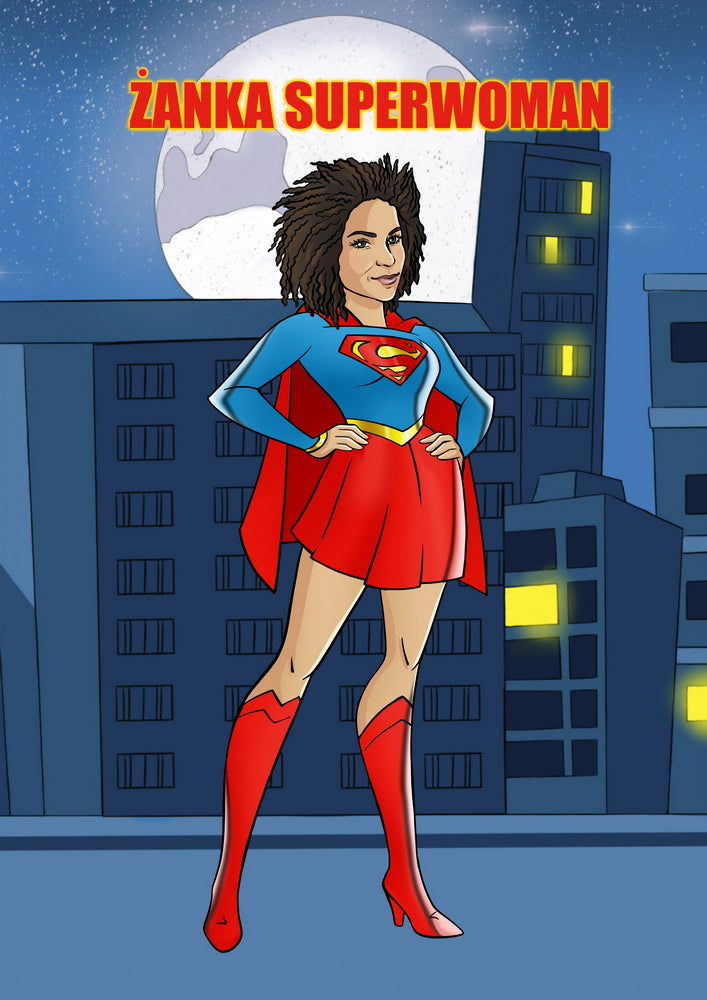Cartoonizowany portret w stylu Superbohaterów - zamów personalizowany obraz