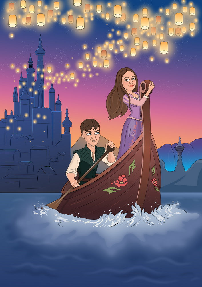Zaplątani (Tangled) - personalizowany obraz, cartoonizowany portret