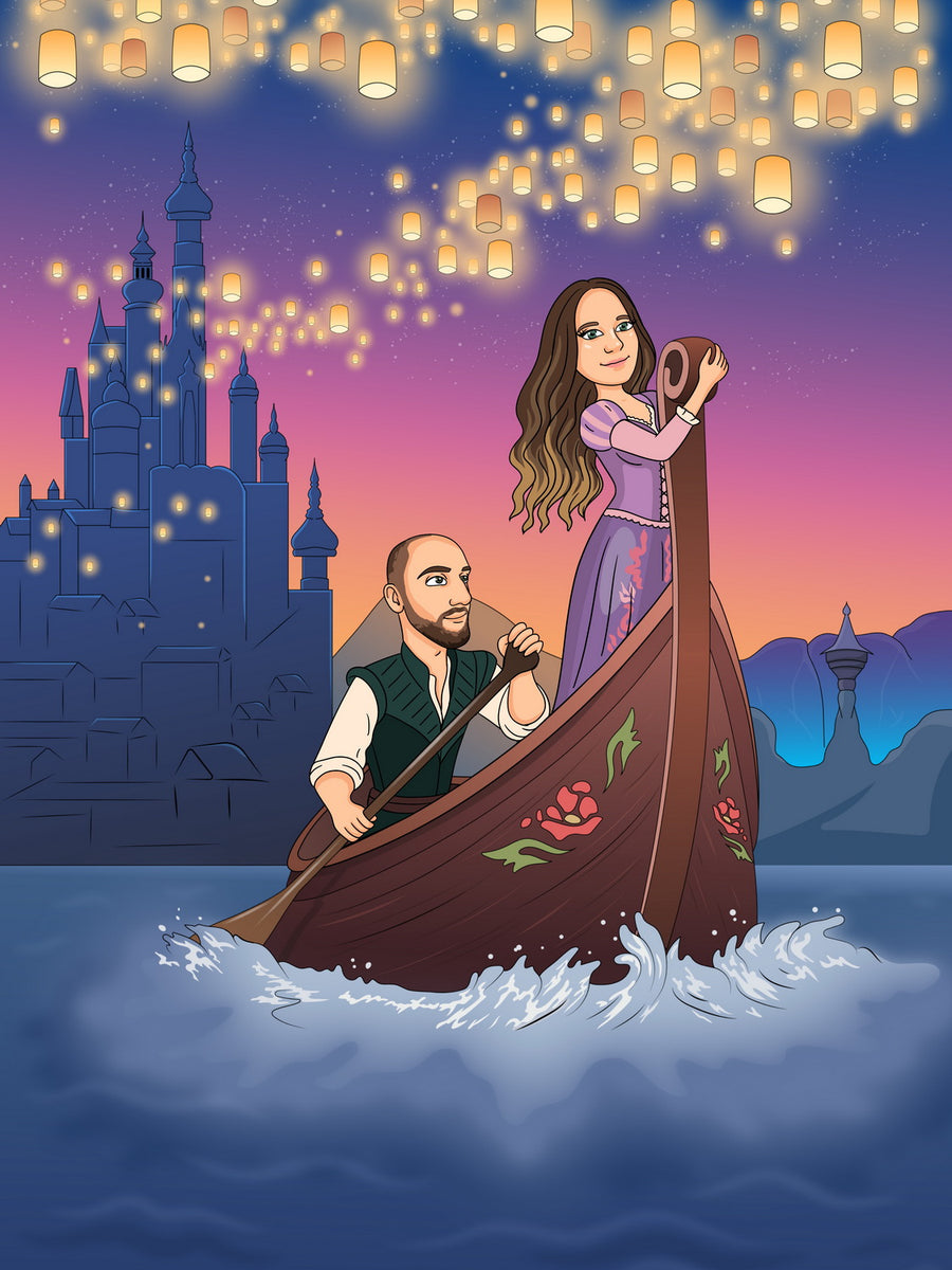 Zaplątani (Tangled) - personalizowany obraz, cartoonizowany portret
