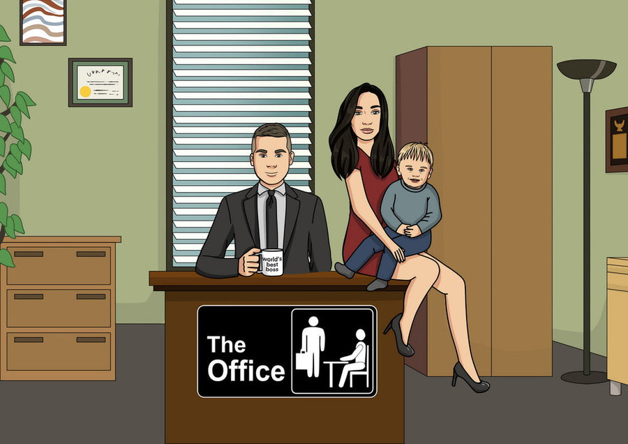 The Office (Biuro) - personalizowany obraz, cartoonizowany portret - Homy Post